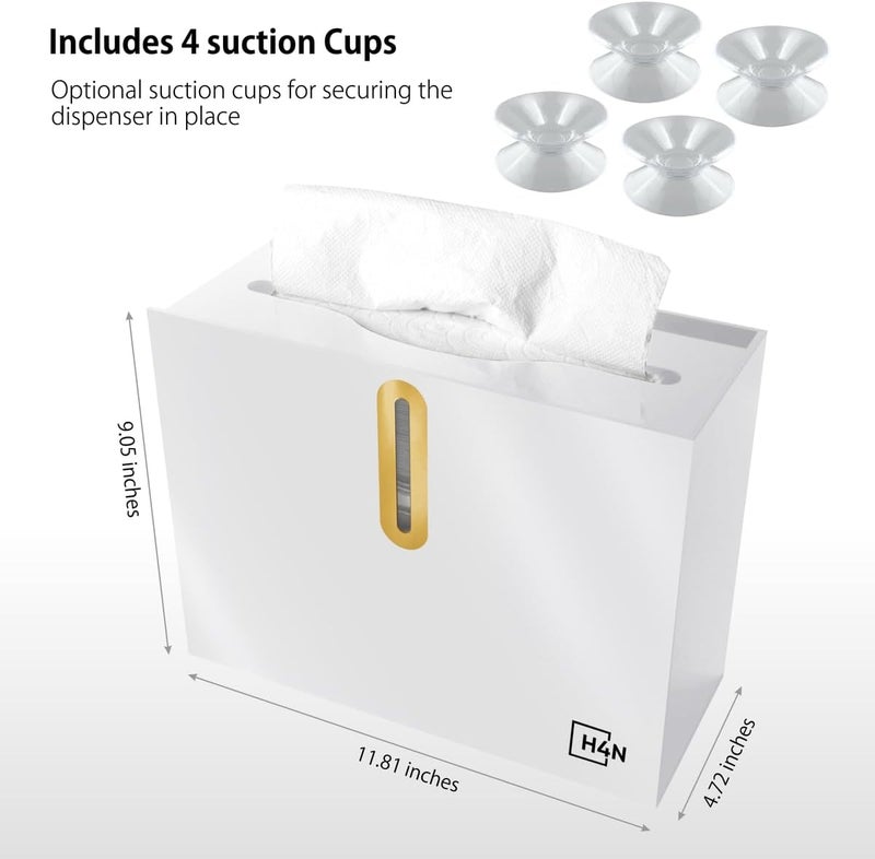 H4N Multifold Hand Paper Towel Dispenser Countertop, Compact Design, Single Sheet Dispensing for Home and Commercial Use, White - Image 2